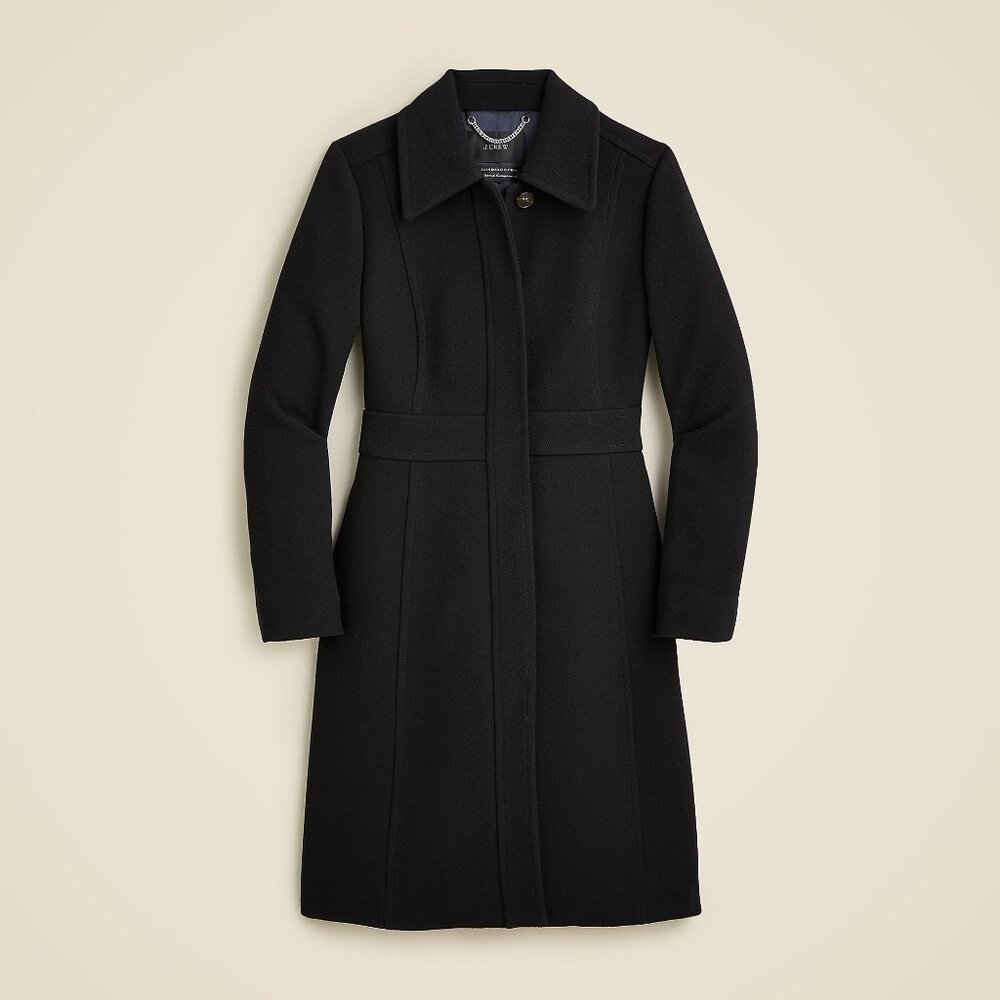 NWT J Crew Black Lady Day coat Italian double-cloth wool blend size 2 Thinsulate